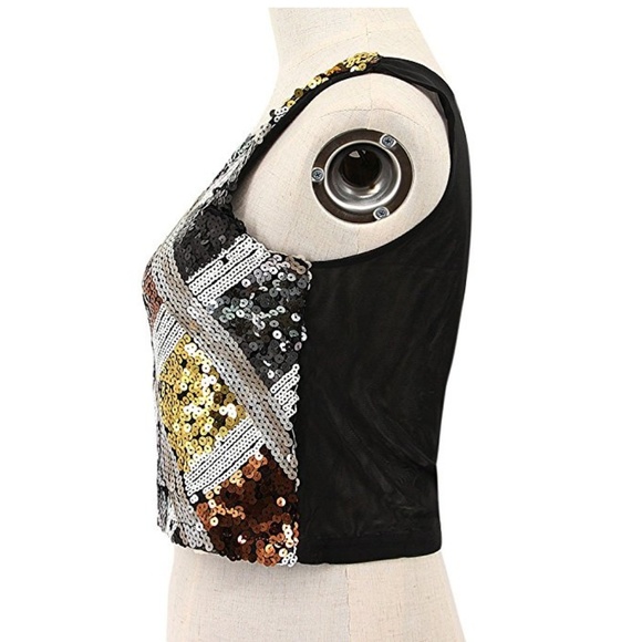 Sequin Embellished Crop Top - Picture 3 of 5